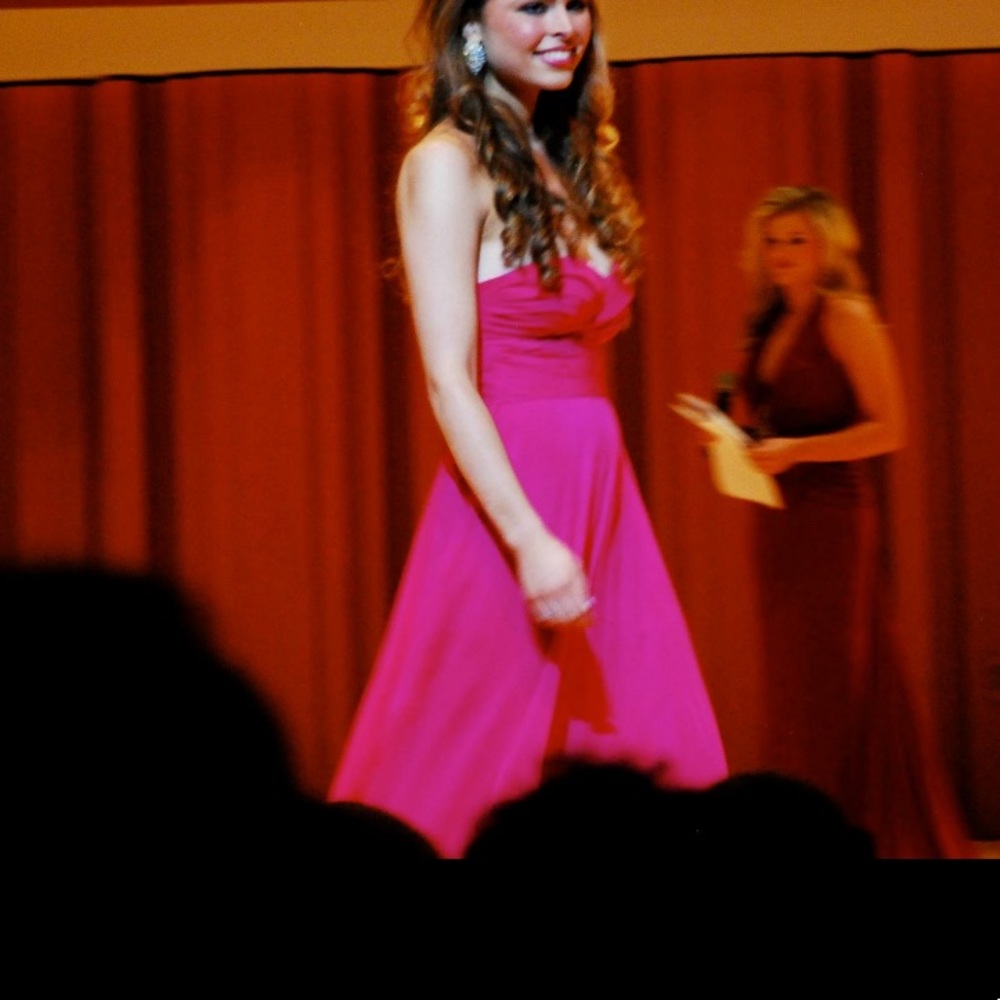 AIDAN MATTOX CHIFON PINK GOWN
